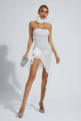 Maci White Floral Mesh Maxi Dress